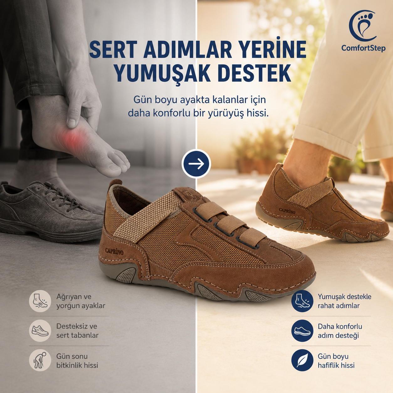 Relaxify ortopedik erkek deri ayakkabı