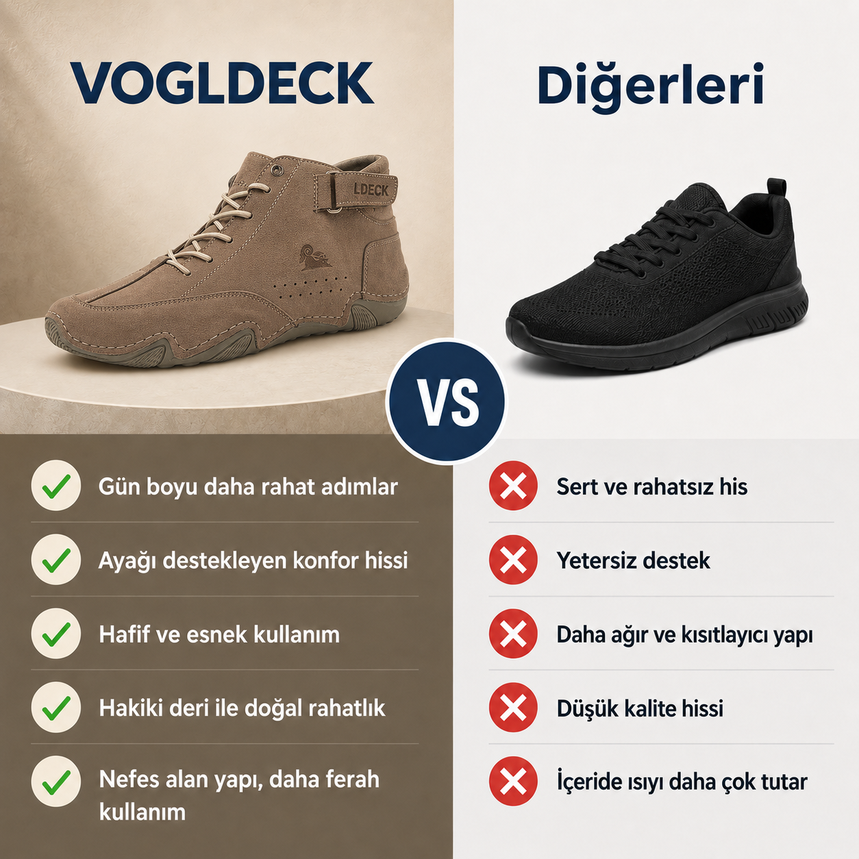 Vogldeck Deri  Nefes Alabilen Ortopedik Ayakkabı