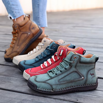 Yüksek Bilekli Retro El Yapımı Deri Ayakkabı