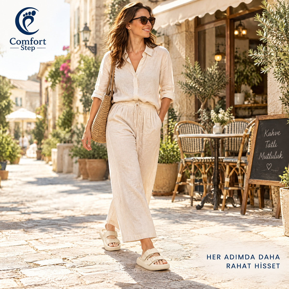 Comfort Çift Toka Terlik – günlük kullanımda