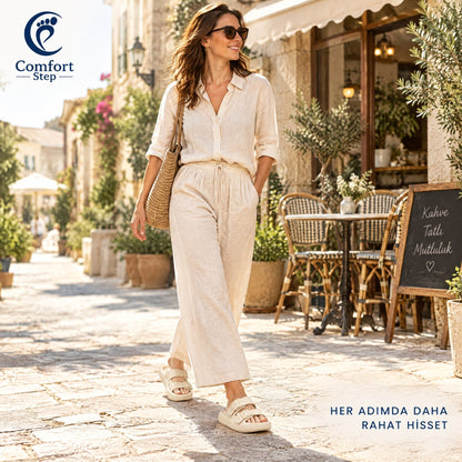 Comfort Çift Toka Terlik – günlük kullanımda