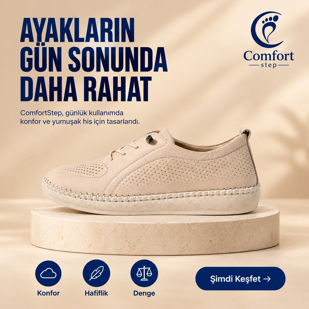 Hakiki Deri Comfort Kadın Ayakkabısı – gün sonunda daha rahat