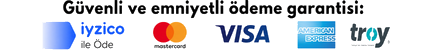 Güvenli ödeme: iyzico, Mastercard, Visa, American Express, Troy
